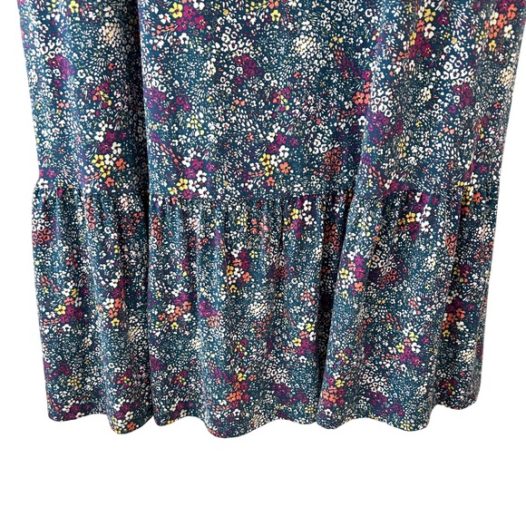 Lands' End women’s Cotton Modal Square Neck Tiered Maxi Dress 2X teal pockets - Picture 5 of 8